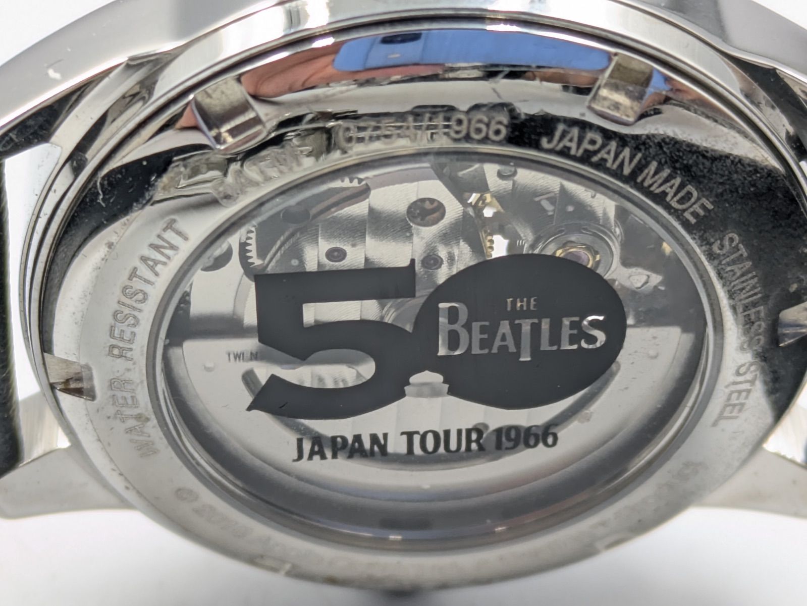 ザ・ビートルズ 50周年 JAPAN TOUR 1966 腕時計 ブラックレザー 自動