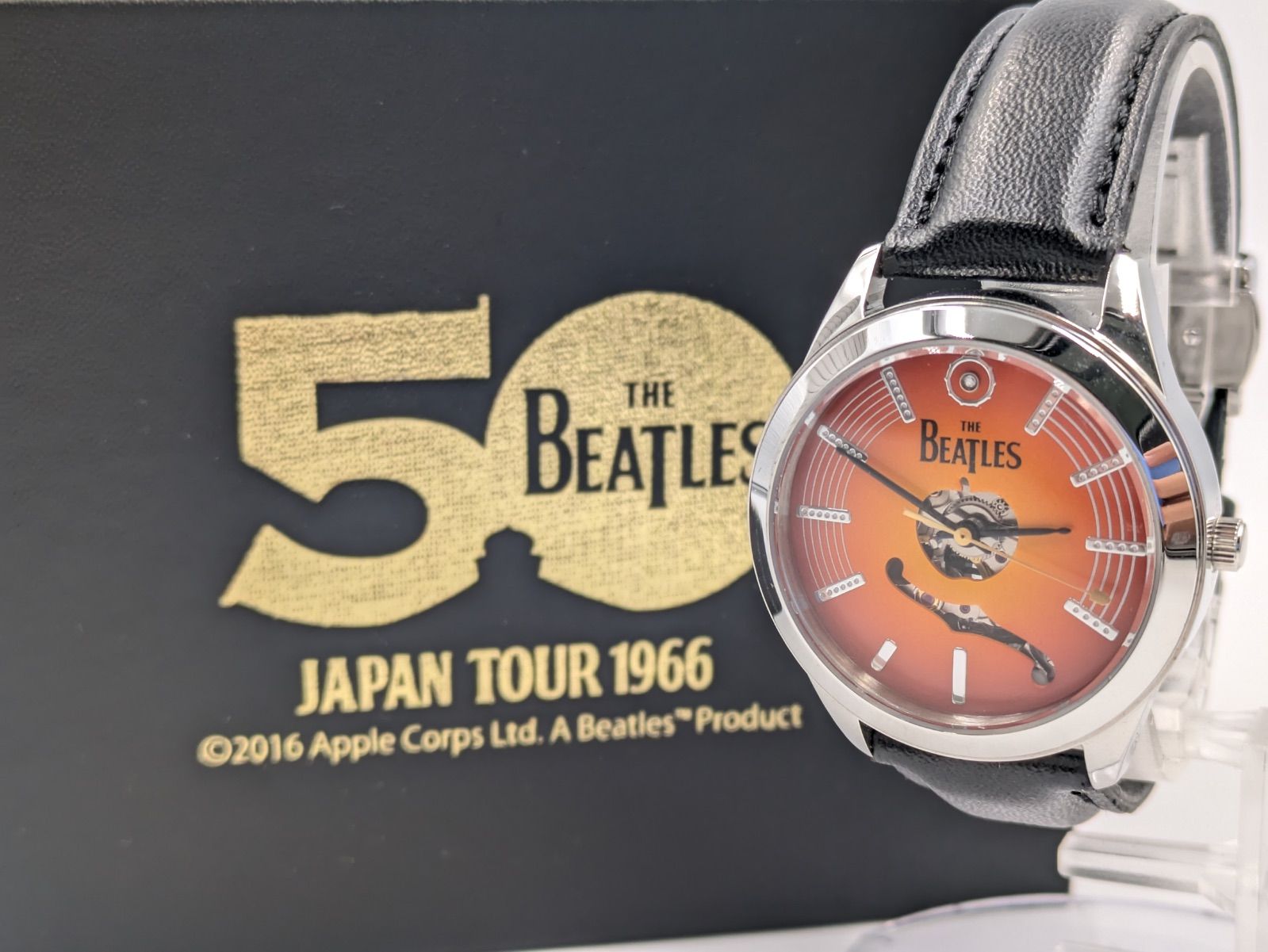 ザ・ビートルズ 50周年 JAPAN TOUR 1966 腕時計 ブラックレザー 自動