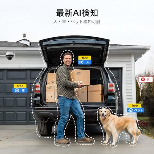 SV 3 C 防犯カメラ 屋外 ワイヤレス 800万画素 Wi Fi 人検知 IP 66防水 2 4 g 5 g対応 スマホ パソコン対応 Camhipro対応 HiP P対応 ドーム型 NVR対応 606 aaa b