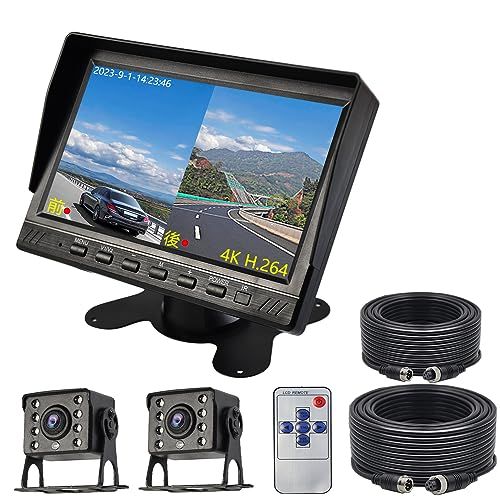 NOAUKA 令和5年 ドラック用ドライブレコーダー ７インチ IPS液晶 4 K画質 2画面分割オンダッシュモニター 録画機能付き ガイドラインON OFF 正像 鏡像を切替 駐車監視機能付き カメラ付きセット 1 d 7 ed 25 c