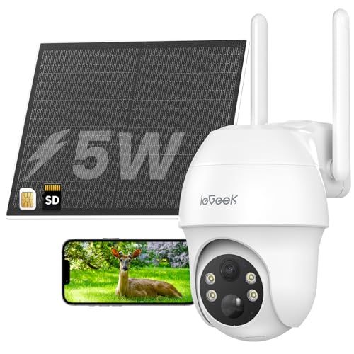 電源 wifi不要 SIMカード-64 GBMicro SDカード付属 ieGeek 4 G LTE通信 防犯カメラ 屋外 ソーラー wifiなし SIMカメラ 監視カメラ 無線 5 W高効率ソーラー充電 工事不要15000 mAHバッテリ 409593 db
