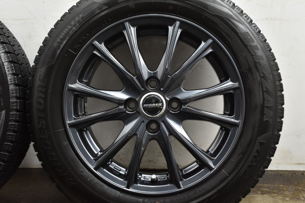 美品】WAREN 15in 5.5J +45 PCD100 ブリヂストン ブリザック VRX2 175