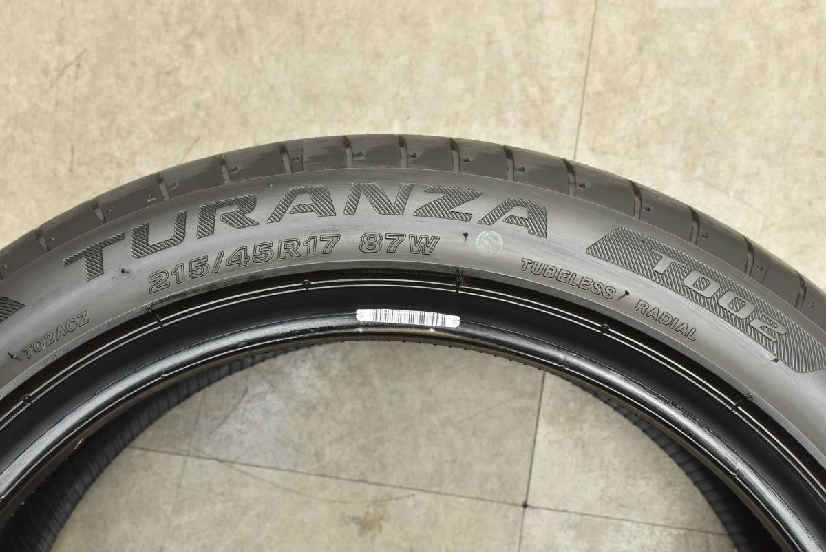 2025年製 新車外し品】ブリヂストン トランザ T002 215/45R17 4本