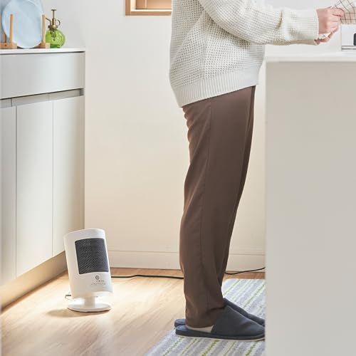 足元から膝上まであたたか ドウシシャ セラミックヒーター 上下自動首振り 人感センサー付 送風機能付 ホワイト c 270 b 0 ff
