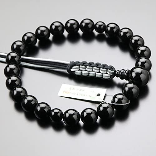 ≪ ≫念珠ドットコム 浄土真宗 数珠 男性用 22玉 黒オニキス 紐房 京念珠 京都 真宗 念誦 数珠袋プレゼント 7 ff 499 cb