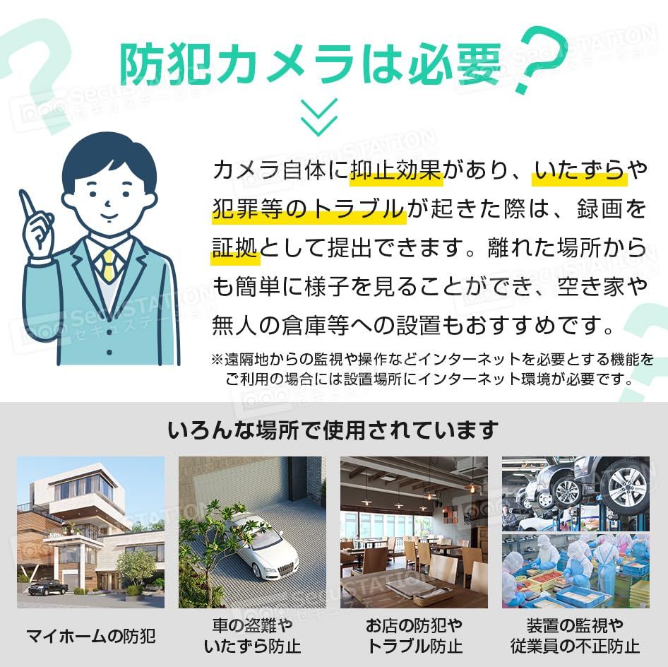  SecuSTATION 防犯設備士推薦 屋外 防犯カメラ 監視カメラ ネット不要 人検知 400万画素 WiFi 夜間 スマホ パソコン対応 マイク スピーカー 搭載 Alexa対応 メーカー SC-BX 84 A 0 439 4 その他 キッチン 食器