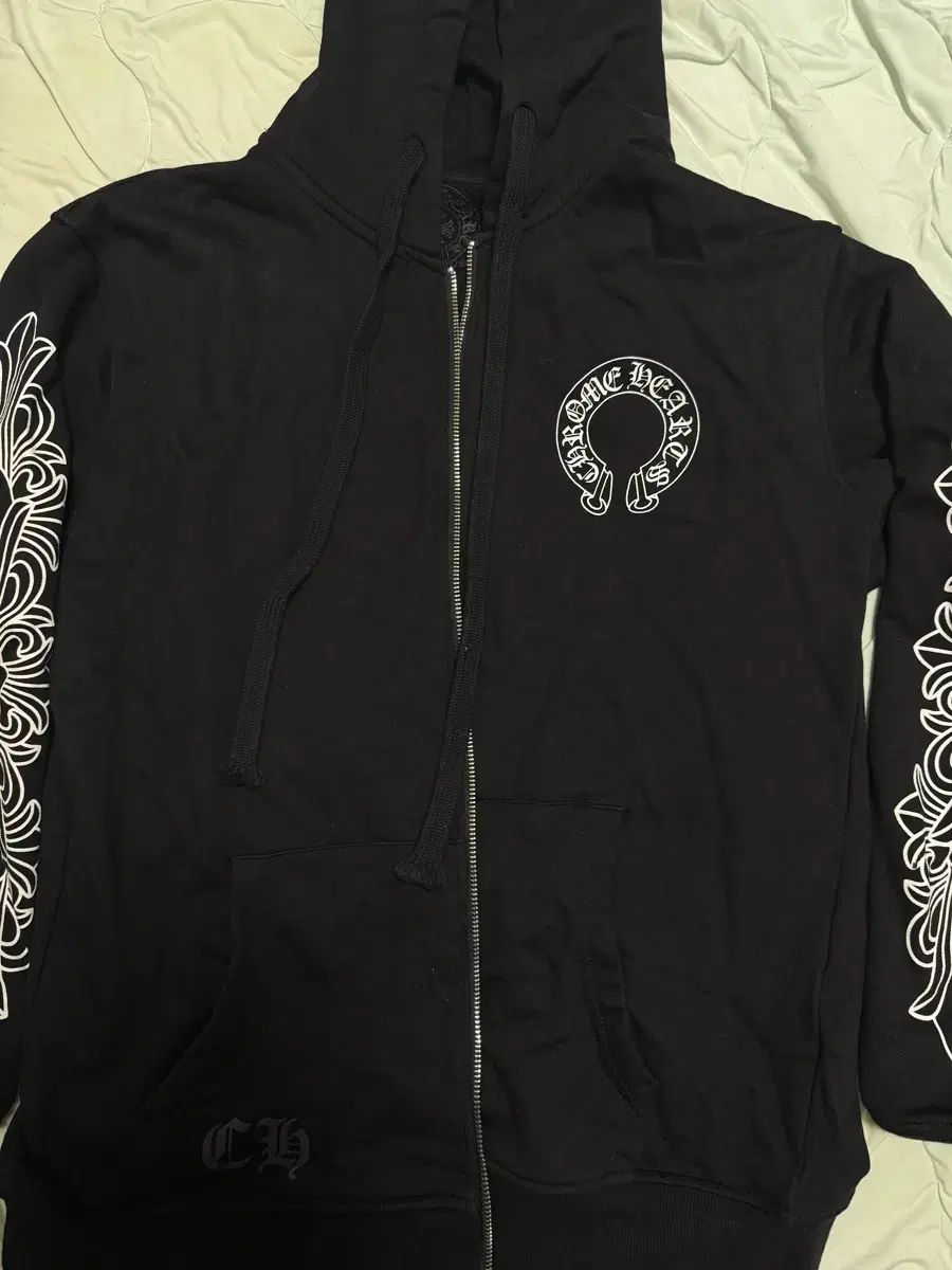 クロムハーツ ブラック 起毛 フードジップアップ