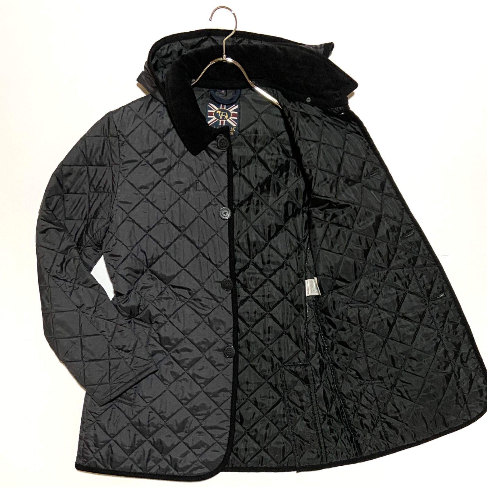 LAVENHAM ラベンハム キルティングジャケット DENSTON フード フーデット ネイビー M