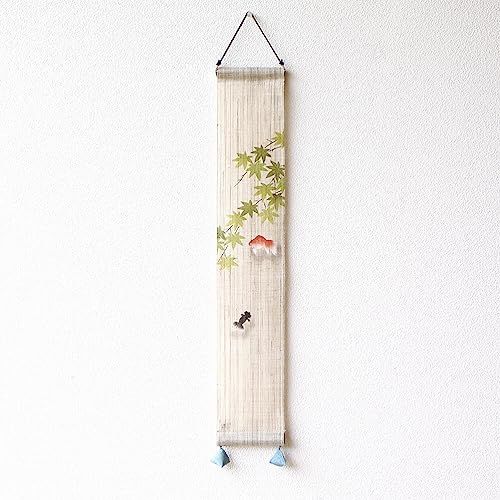 タペストリー おしゃれ 壁掛け 壁飾り 夏 和風 和室 和モダン 麻 縦長 小さい 10 60 cm 豆タペストリー 涼金魚 5 adbdff 0