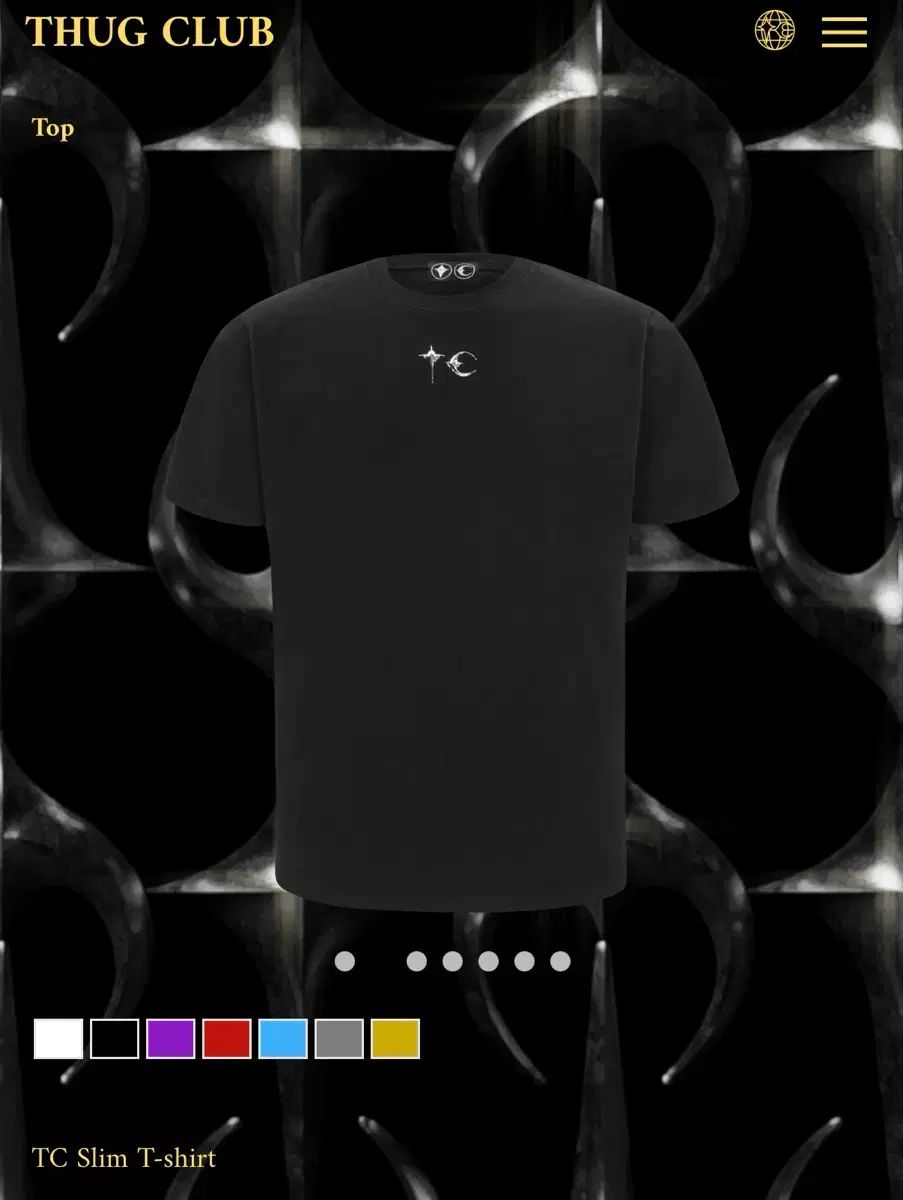 THUG CLUB ブラック Tシャツ スリムフィット