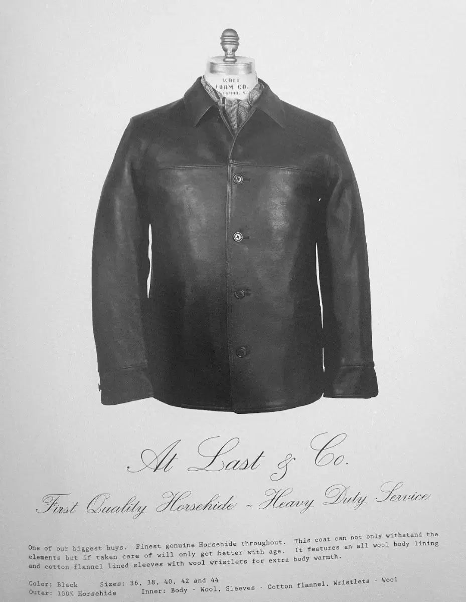 アットラスト 1 st ホースハイド カーコート ブラック 42 タイムウォーンクロージング