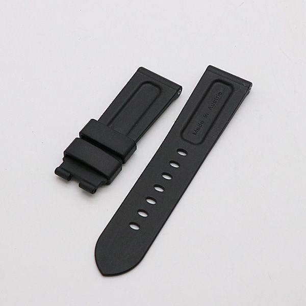 美品 パネライ 純正ベルト ラバー 黒 24mm メンズ腕時計 2000000 NSK