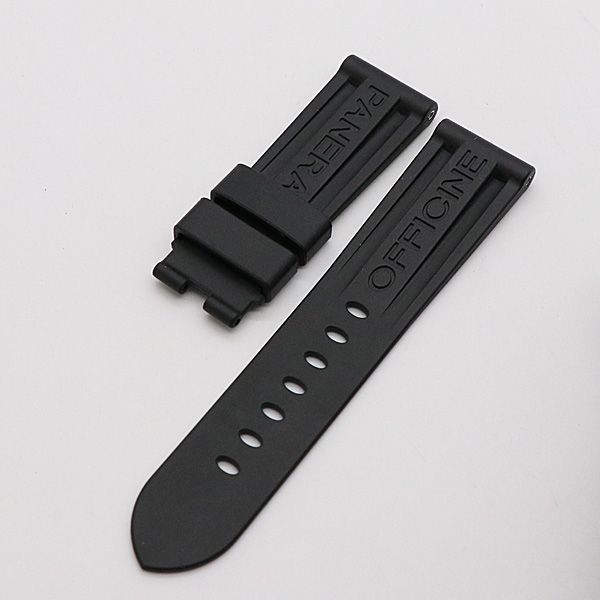 美品 パネライ 純正ベルト ラバー 黒 24mm メンズ腕時計 2000000 NSK