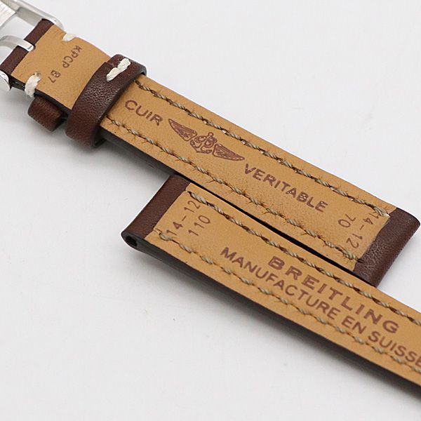 美品 ブライトリング 純正 ベルト ブラウン 4-12/110/14-12/70 14mm