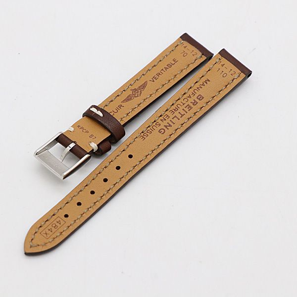 美品 ブライトリング 純正 ベルト ブラウン 4-12/110/14-12/70 14mm