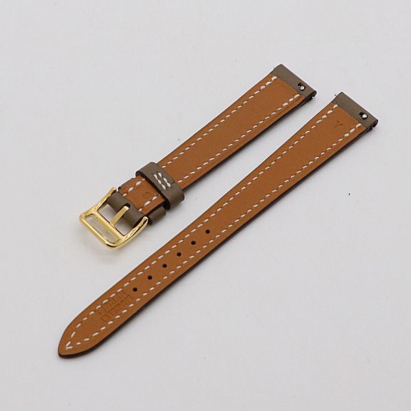 エルメス レザーベルト Y アイボリー ブラウン 14ｍｍ レディース腕時計 2000000 NSK KMR