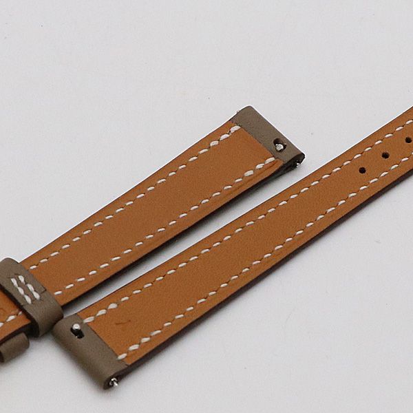 美品 エルメス レザーベルト Y アイボリー ブラウンカラー 14mm