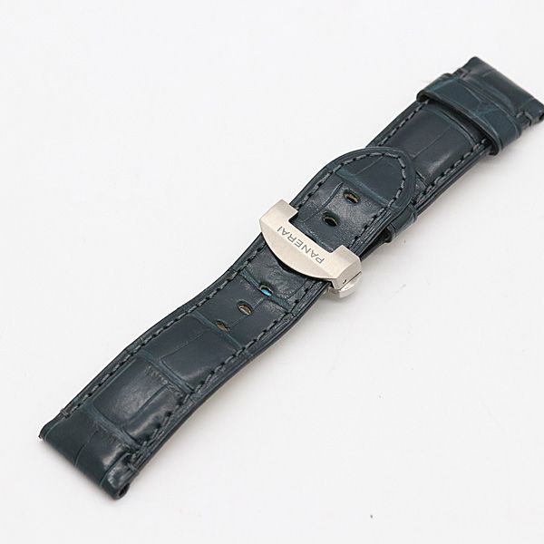 パネライ レザー ベルト ネイビー グリーン系 PR OK 24ｍｍ メンズ腕時計 2000000 NSK KMR