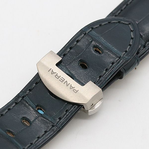  パネライ レザー ベルト ネイビー グリーン系 PR OK 24ｍｍ メンズ腕時計 2000000 NSK KMR レザーベルト 時計