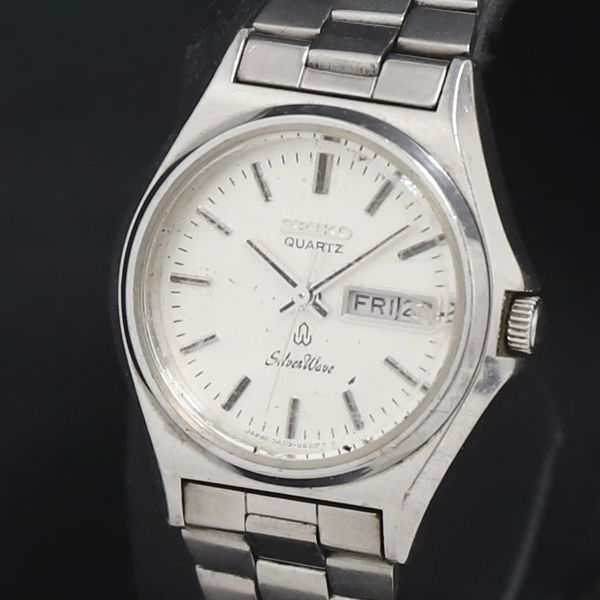 QZ セイコー シルバーウェーブ 3423-0170 シルバー文字盤 デイデイト