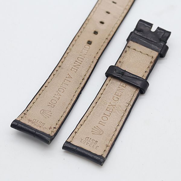 ロレックス 純正ベルト ブラック アリゲーター レザー 20mm メンズ