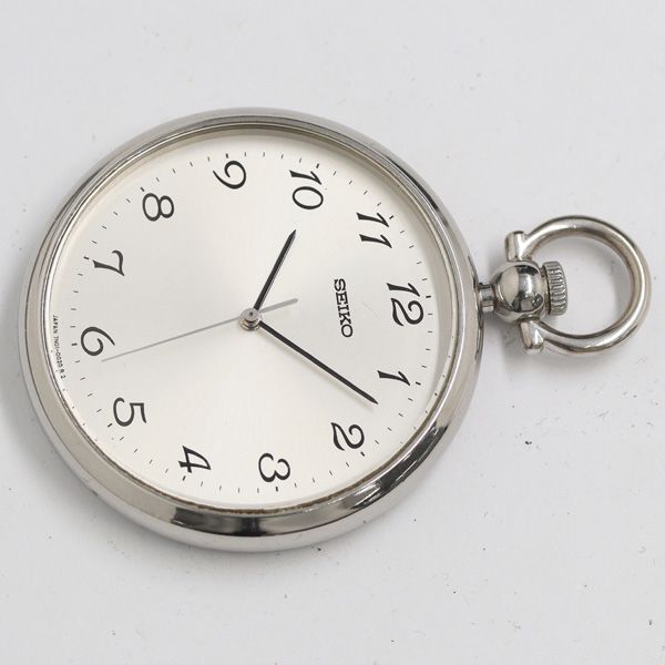 セイコー 7N01-0020 QZ シルバー文字盤 懐中時計 KRH 2000000 NSK