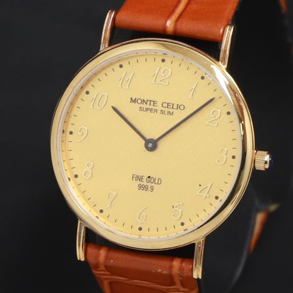 MONTE CELIO MILANO 腕時計 999 9純金文字盤 超薄型クォーツ｜Yahoo 