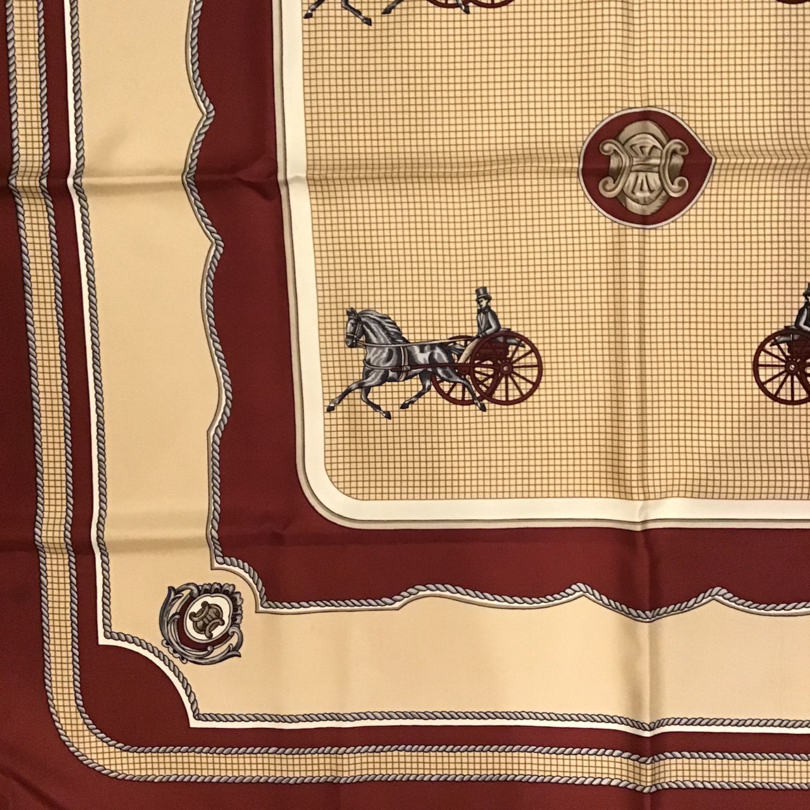 セリーヌ CELINE シルクスカーフ馬車デザイン マカダム ビンテージ