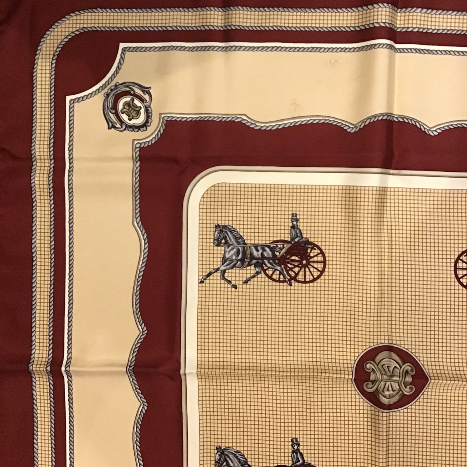 セリーヌ CELINE シルクスカーフ馬車デザイン マカダム ビンテージ