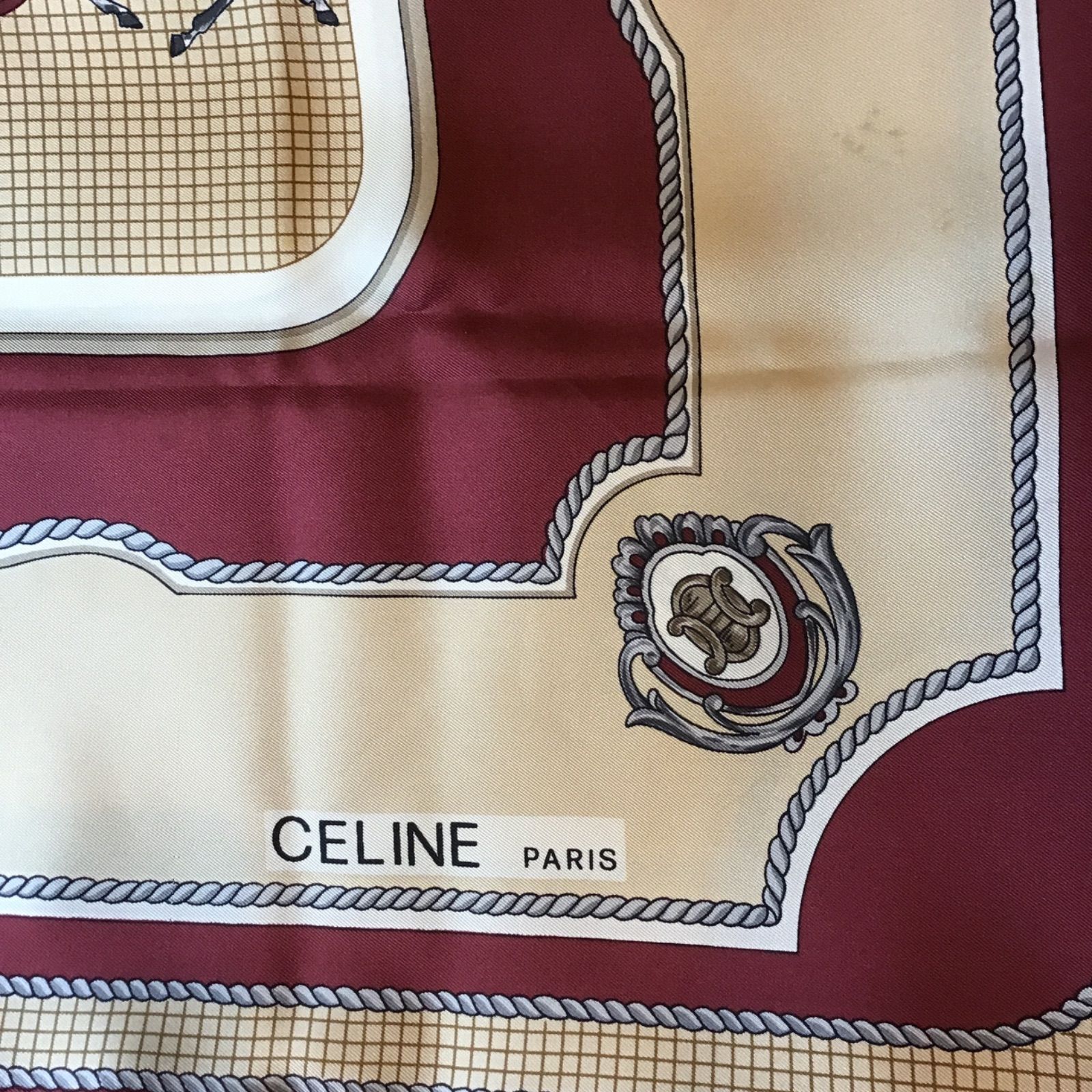 セリーヌ CELINE シルクスカーフ馬車デザイン マカダム ビンテージ