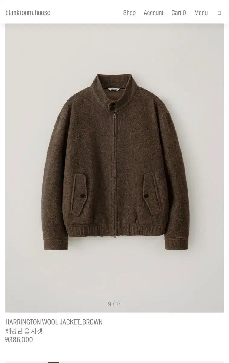 BLANK ROOM ハリントンジャケット ウール ジャケット