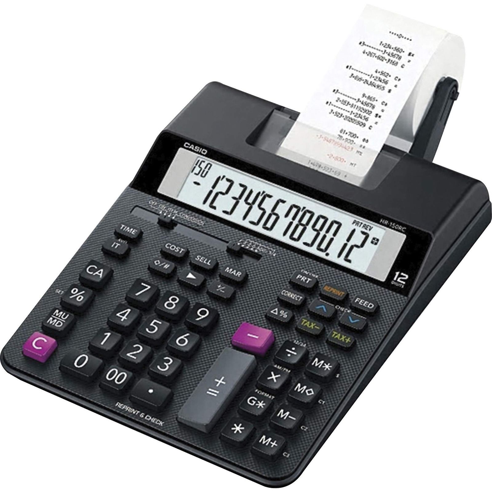 Casio Office Products HR 200 RC Mini Desktop Printing Calculator Black