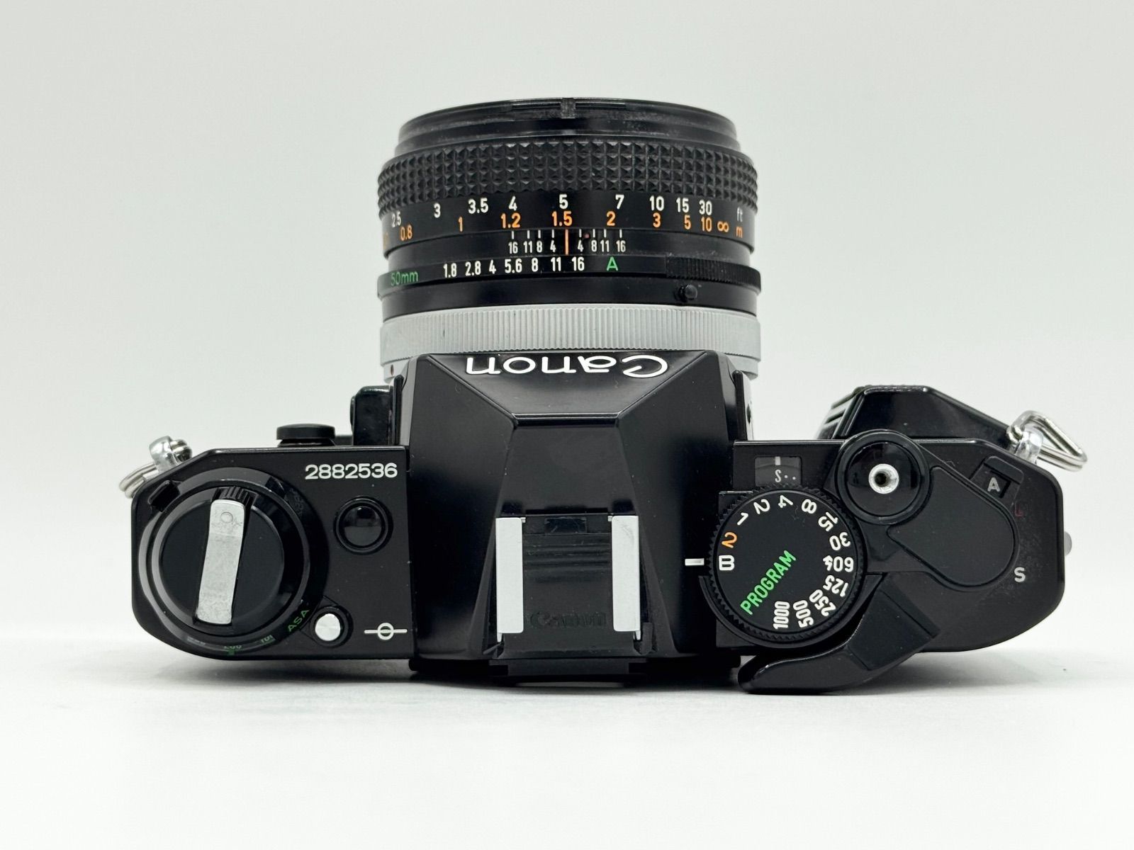 【完動品】CANON AE-1 ブラックボディー FD 50mm F1.8 完動品】Canon AE-1 PROGRAM ブラックボディ FD 50mm F1.8 S.C 動作