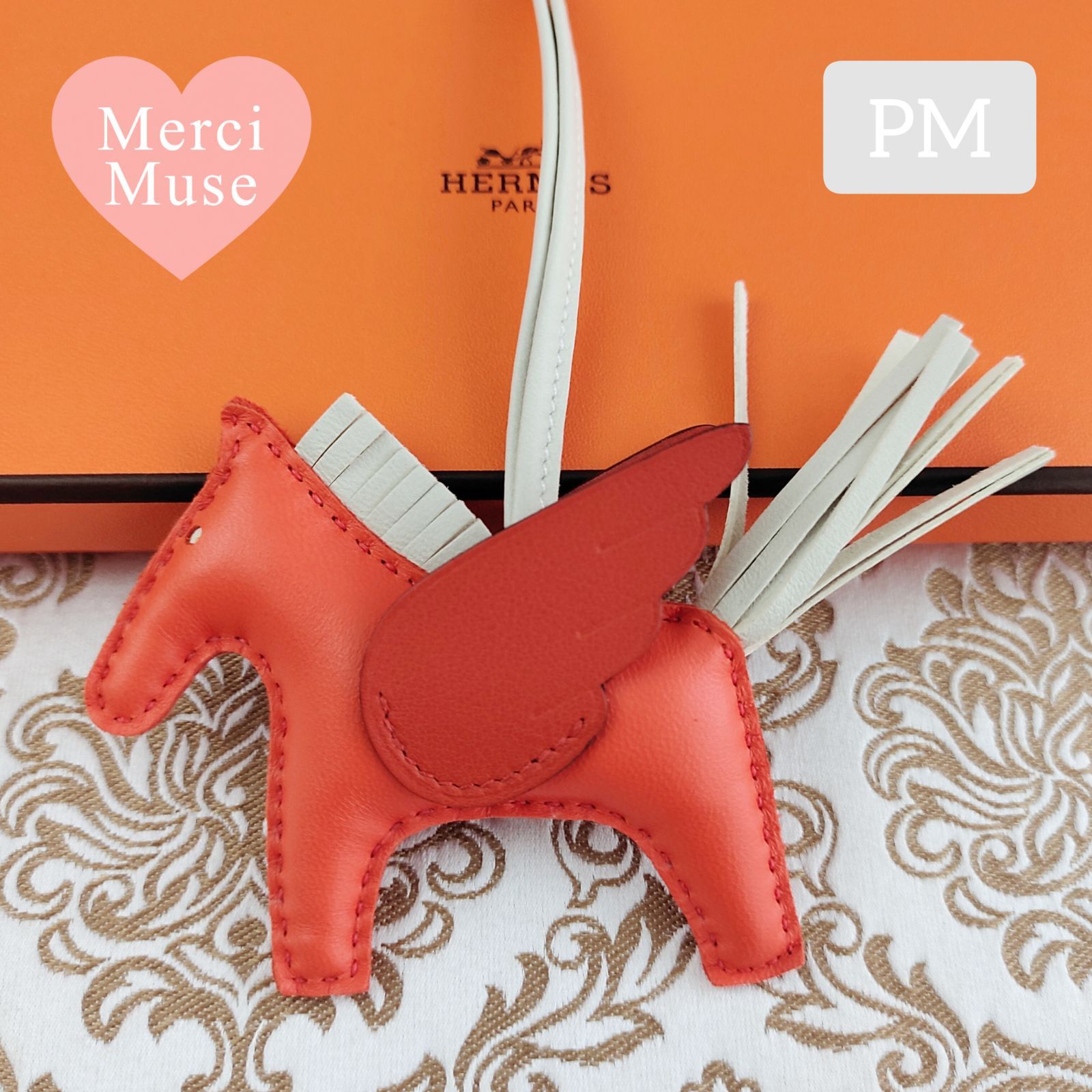 ❤お得なお品❤ペガサスＰM オレンジポピーｘクレｘテールバテュー エルメス Ｕ刻印 MerciMuse メルシーミューズ