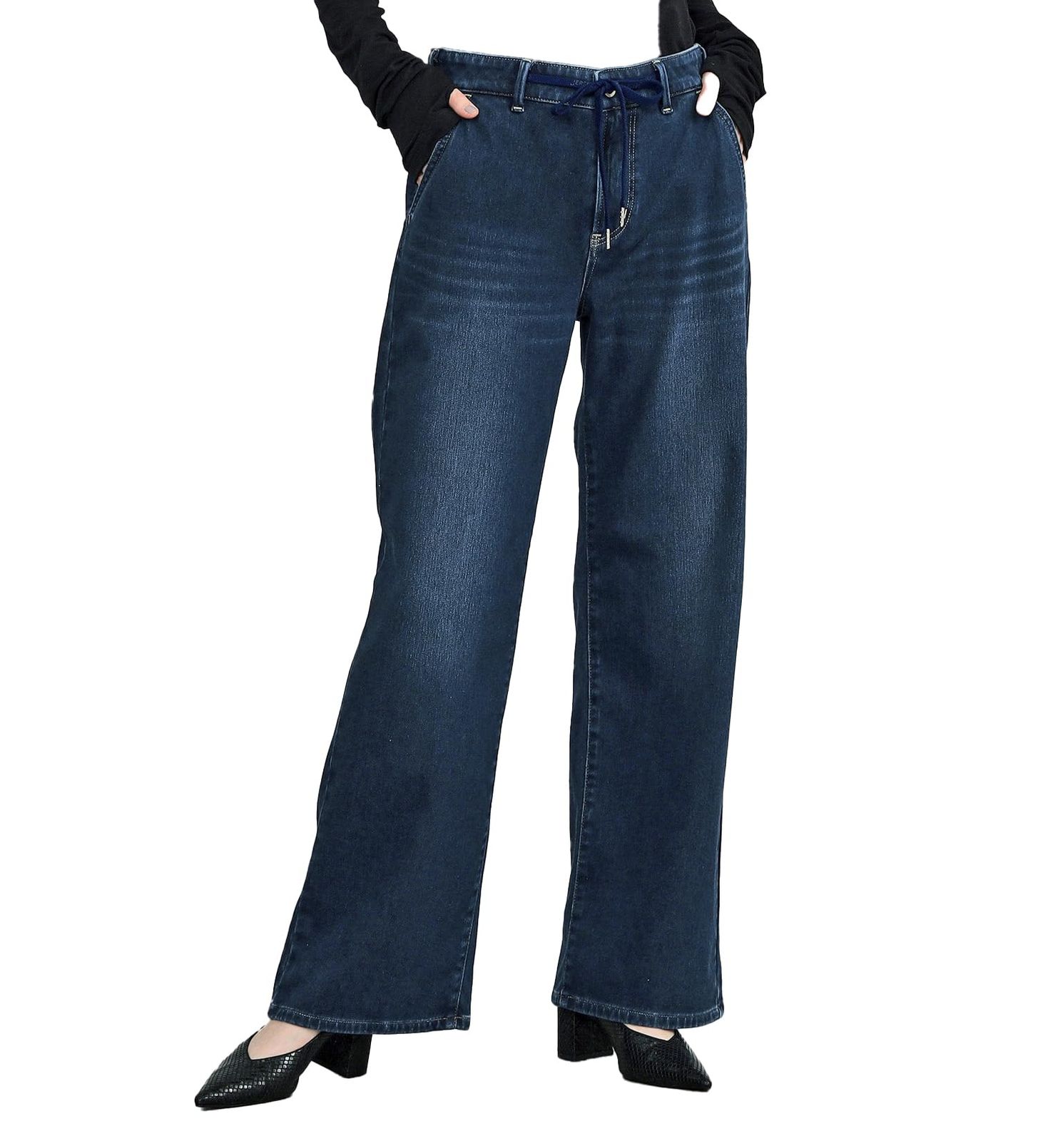 エドウィン イージーパンツ ジャージーズ デニムパンツ ストレッチ ゆったり JWE 25 レディース ブルー