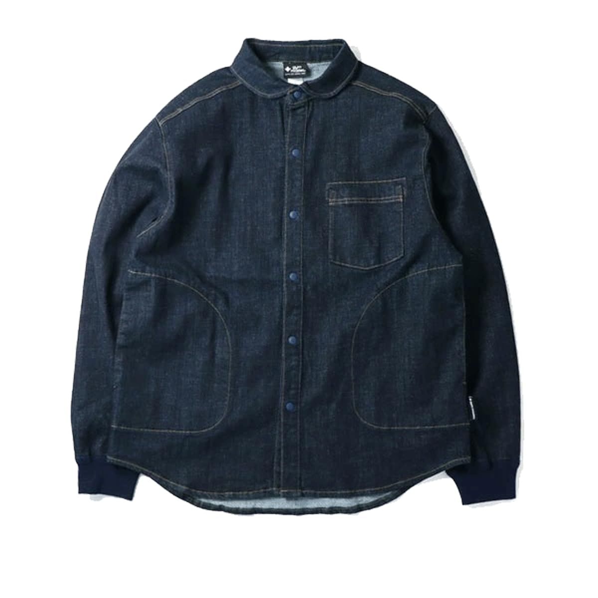 ジムマスター gym master 10 ozストレッチデニムシャツジャケット カツラギシャツジャケット メンズ レディース カジュアル アウトドア シャツ 長袖 アウター ジャケット 丸襟 秋 冬 春 G 221718