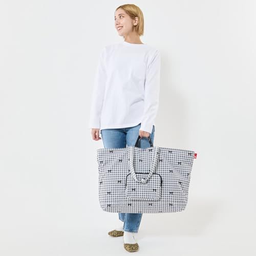  ルートート たためる 大きな ファスナー トートバッグ はっ水加工 IP Maxi パッカブル ハローキティ A 8396 レディース 01 houndstooth 千鳥格子 その他 フェイスケア