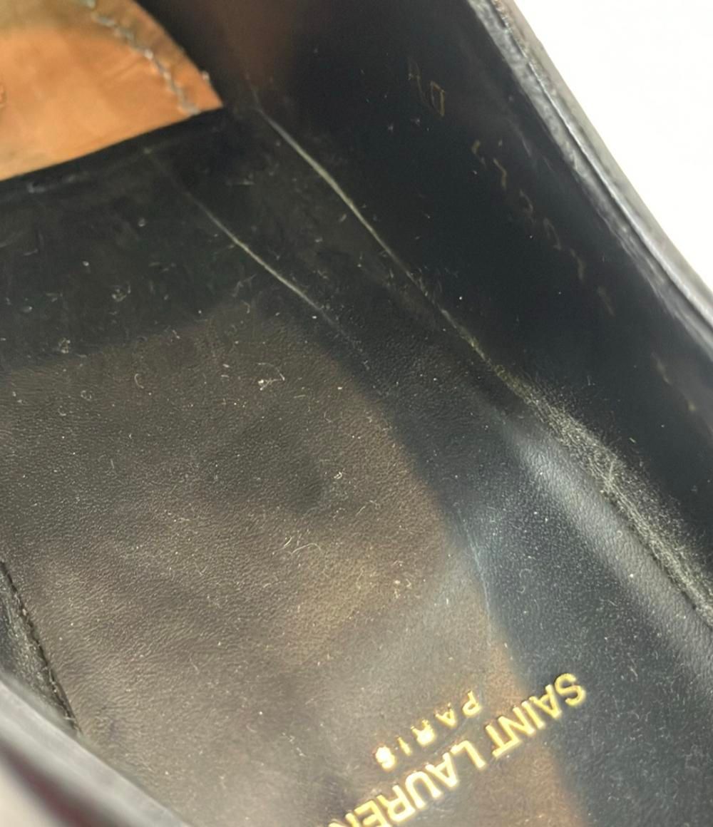 サンローランパリ ダブルモンクストラップレザーシューズ