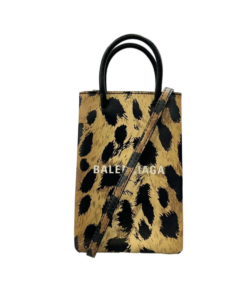 BALENCIAGA ザファースト 10周年記念モデル　レオパード バレンシアガ ショルダーバッグ 斜め掛け ショッピングフォンホルダー