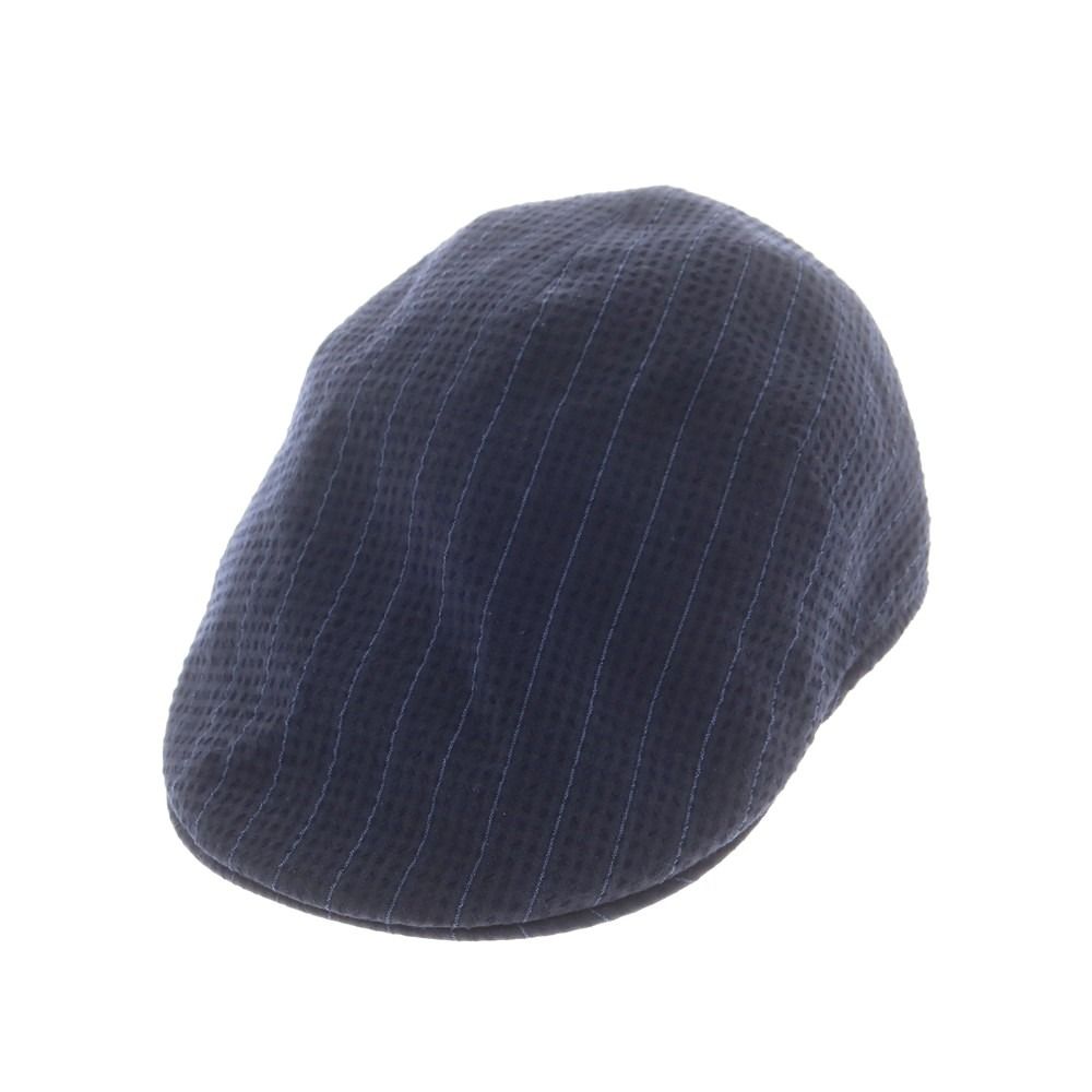 ボルサリーノ Borsalino ウールコットン ストライプ ハンチング キャップ 帽子 ネイビー サイズ59 メンズ