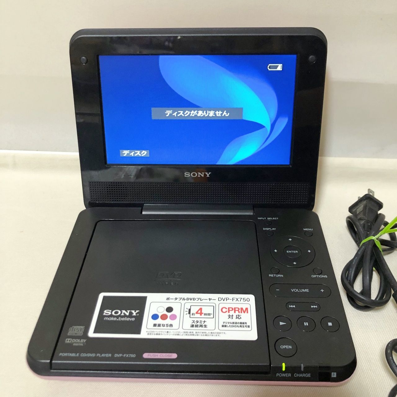 H357 SONY ソニー ポータブルDVDプレイヤー DVP-FX750 ピンク ジャンク