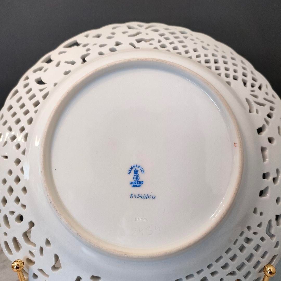 ヘレンド アポニー オレンジ 透かし プレート ピアス メッシュ