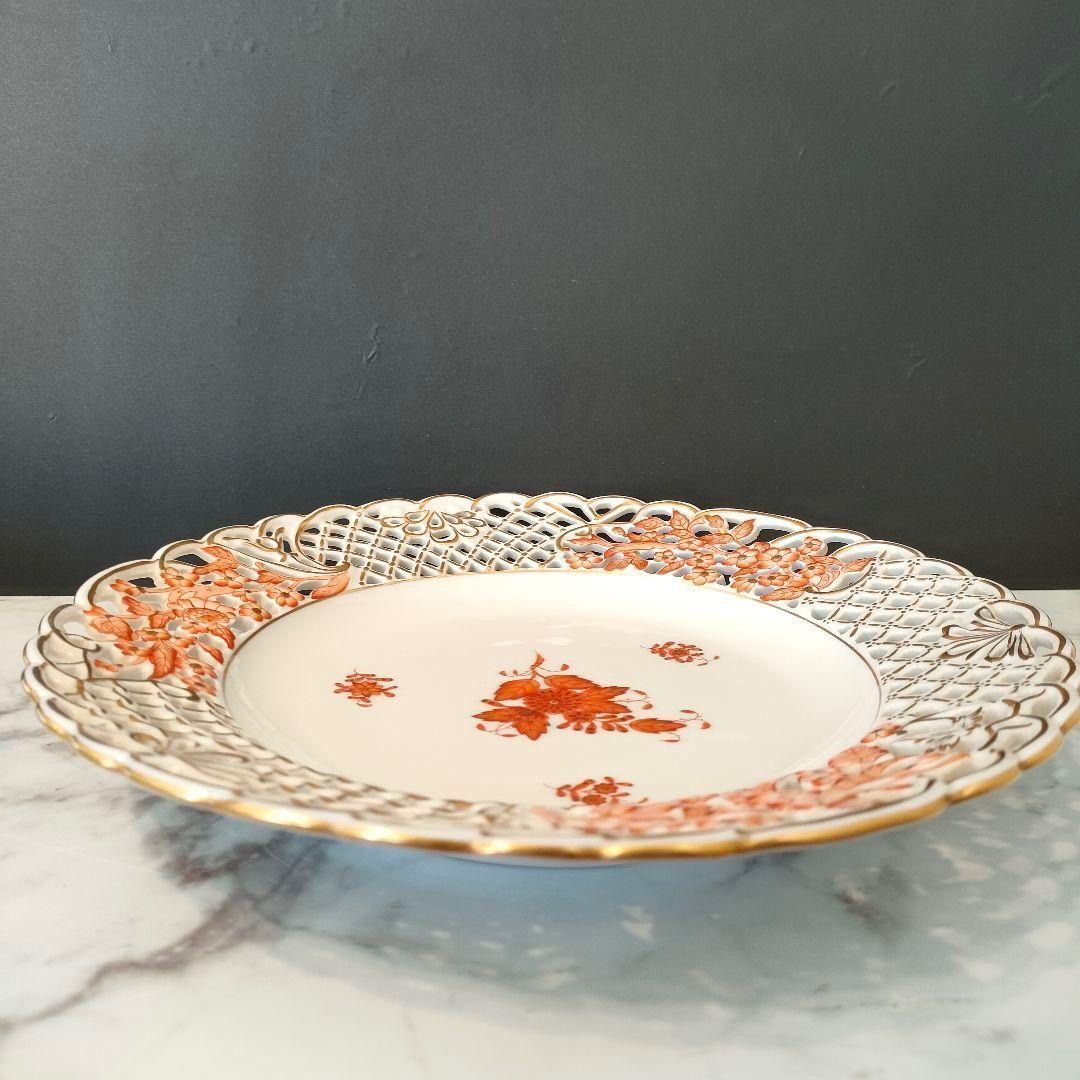 ヘレンド アポニー プレート オープンワーク メッシュ オレンジ 透かし ピアス ヘレンド アポニー オレンジ 透かし プレート ピアス メッシュ