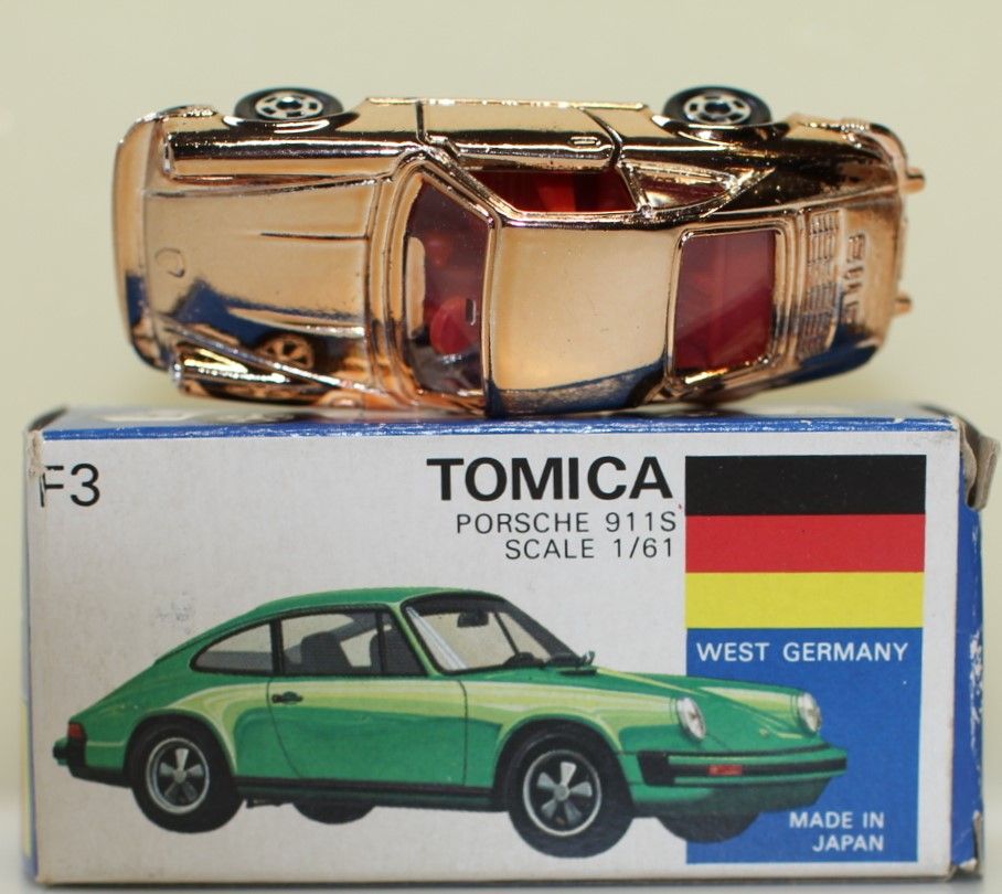 トミカ 青箱 Ｆ3 ポルシェ 911Ｓ 1 61 金メッキ