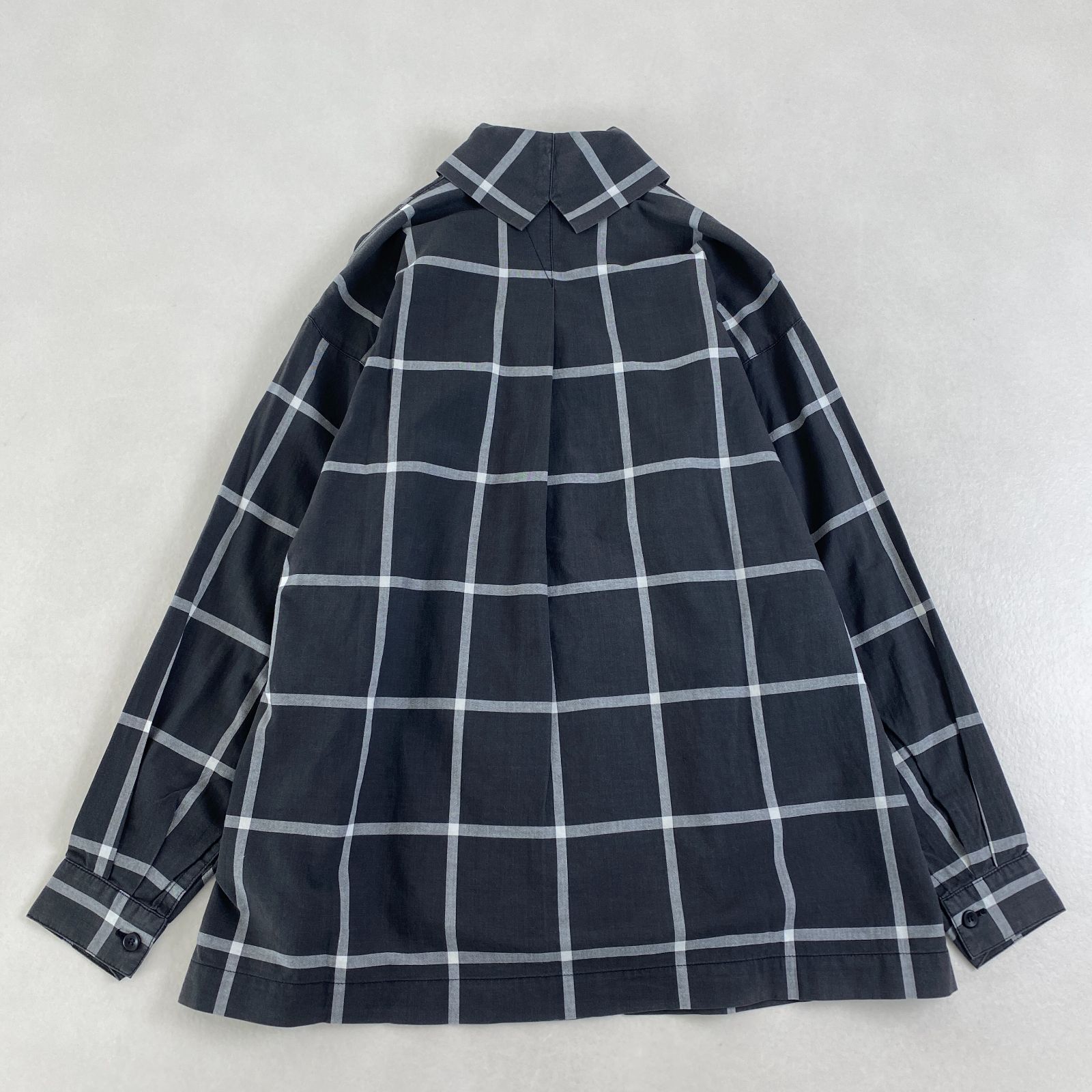 イッセイミヤケ ジャケット ISSEY MIYAKE シャツジャケット 筆タグ ヴィンテージ 80 s チェック M L相当 グレー