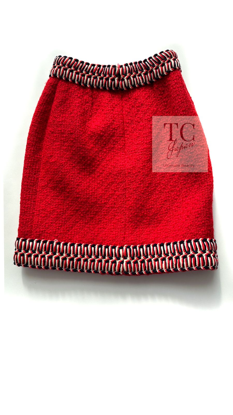 シャネル スカート CHANEL ヴィンテージ スーパーモデル レッド ウール