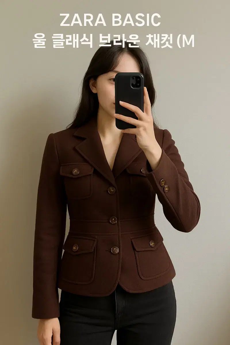 ZARA BASIC ウール Classic ブラウン ジャケット (M / ウール65%)