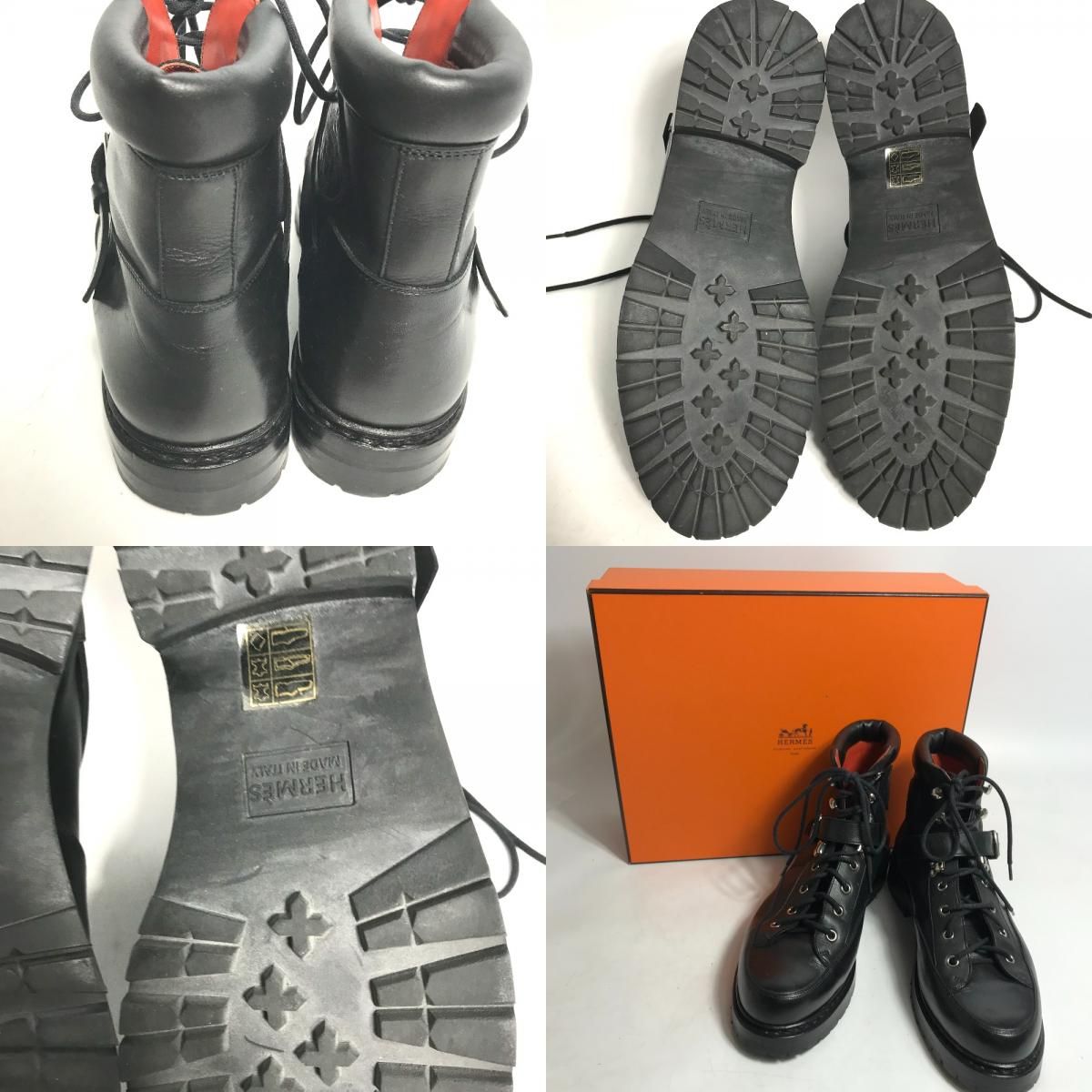 Hermès 黒 レザー ブーツ　　36ハーフ Hermès 黒 レザー ブーツ 36ハーフ