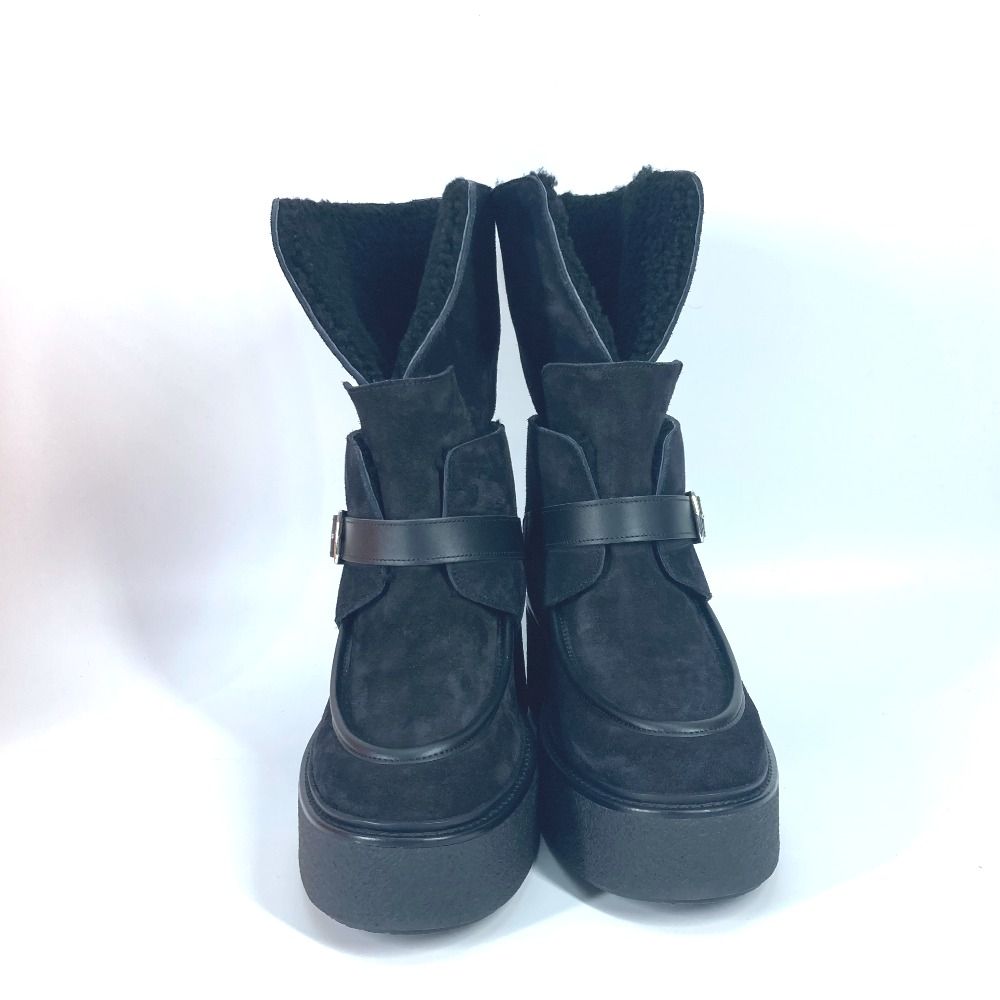 HERMES エルメス ブーツ エミスフェール H232029Z ムートン ブラック