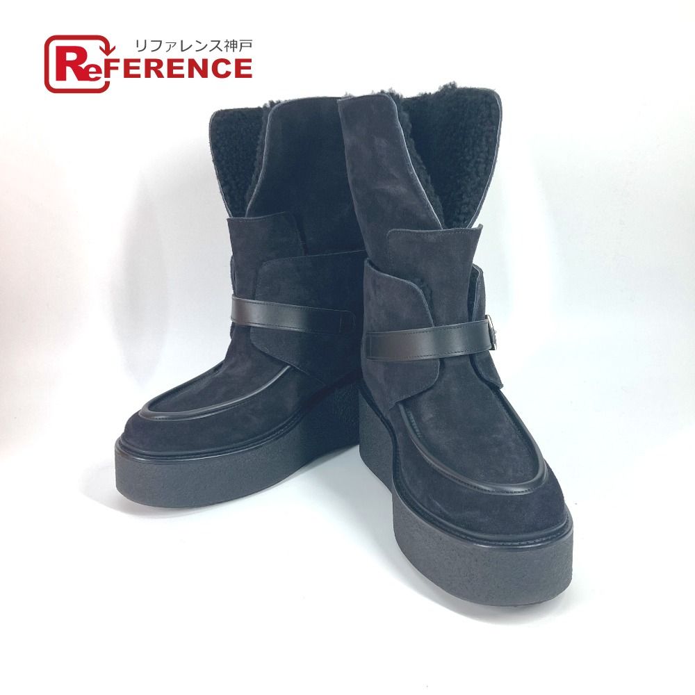 エルメス　HERMES ブーツ　36 ブラック HERMES エルメス ブーツ エミスフェール H232029Z ムートン ブラック